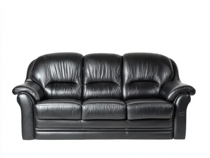 Divano 3 posti 230x98x86 cm Nero Pelle Comfort-Craftmylab