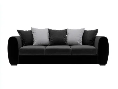 Divano 3 posti 212x88x80 cm Nero Tessuto Stile moderno-Craftmylab