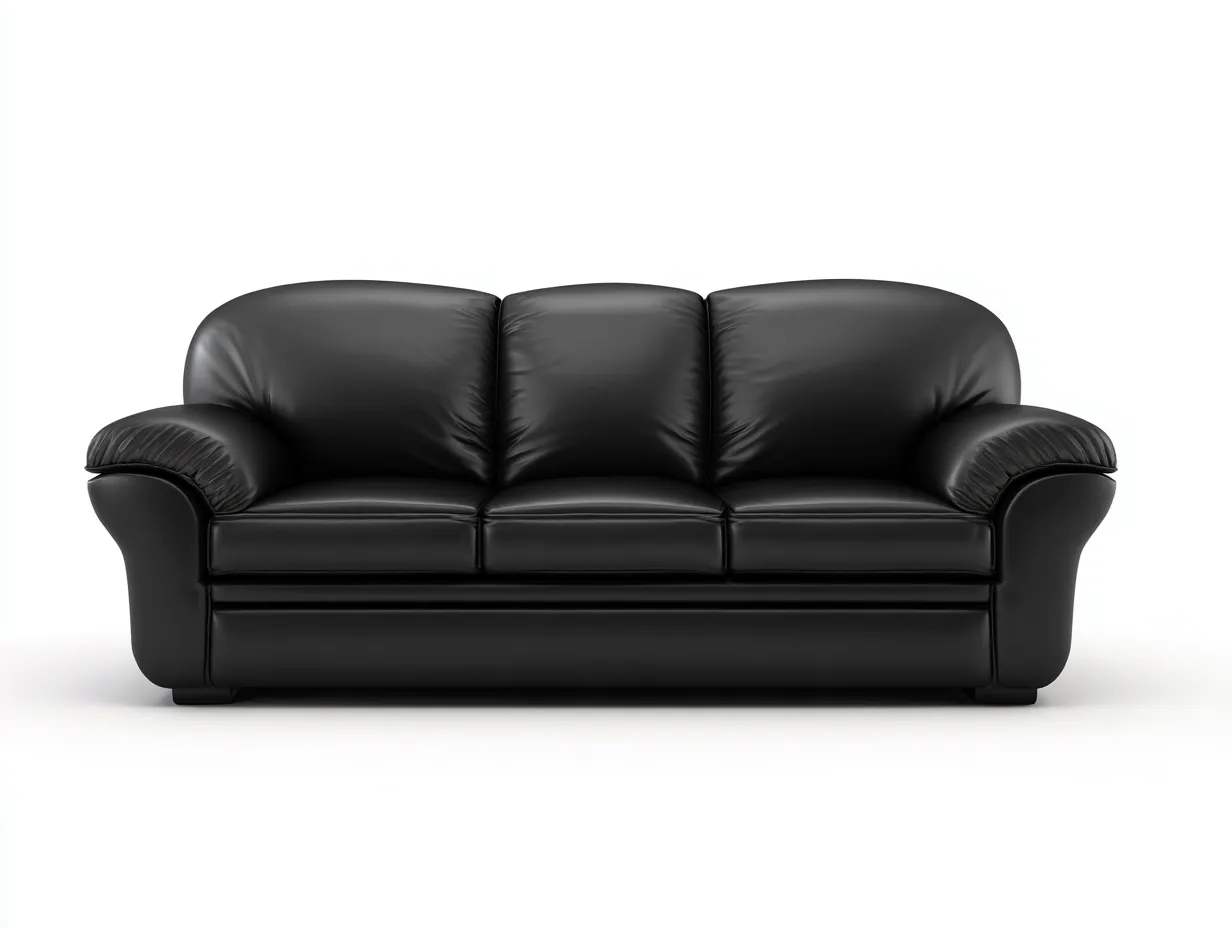 Divano 3 posti 215x92x82 cm Nero Pelle Stile classico-Craftmylab