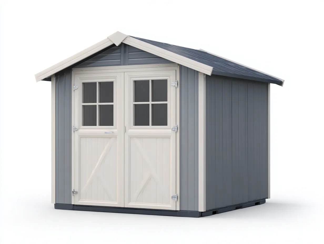 Casetta da giardino 195x165x210 cm Grigio Design compatto-Craftmylab