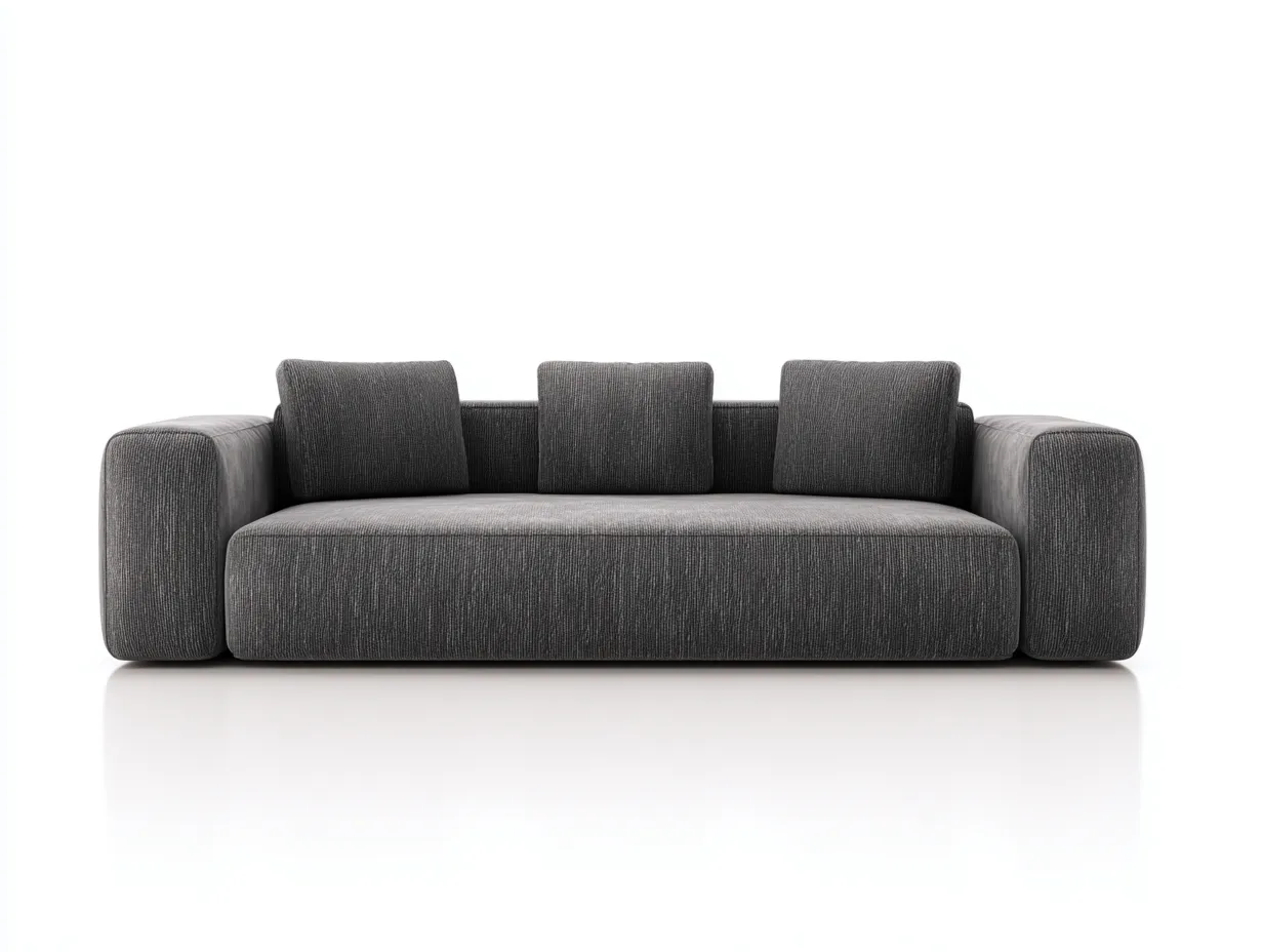 Divano 3 posti 210x90x80 cm Nero Stile moderno-Craftmylab