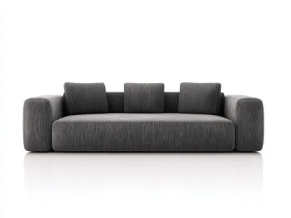 Divano 3 posti 210x90x80 cm Nero Stile moderno-Craftmylab