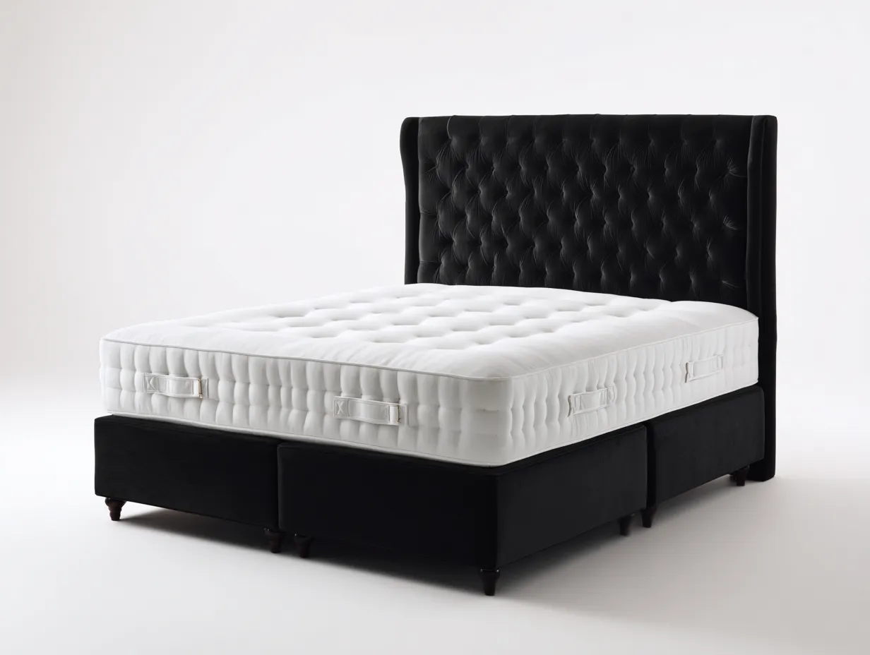 Letto matrimoniale 200x160x110 cm Nero Stile elegante-Craftmylab