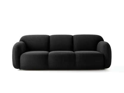 Divano 3 posti 235x100x82 cm Nero Tessuto Stile contemporaneo-Craftmylab