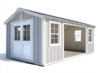 Casetta da giardino 240x200x230 cm Bianco Design luminoso-Craftmylab