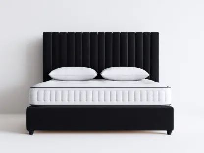 Letto matrimoniale 200x160x110 cm Nero Stile moderno-Craftmylab