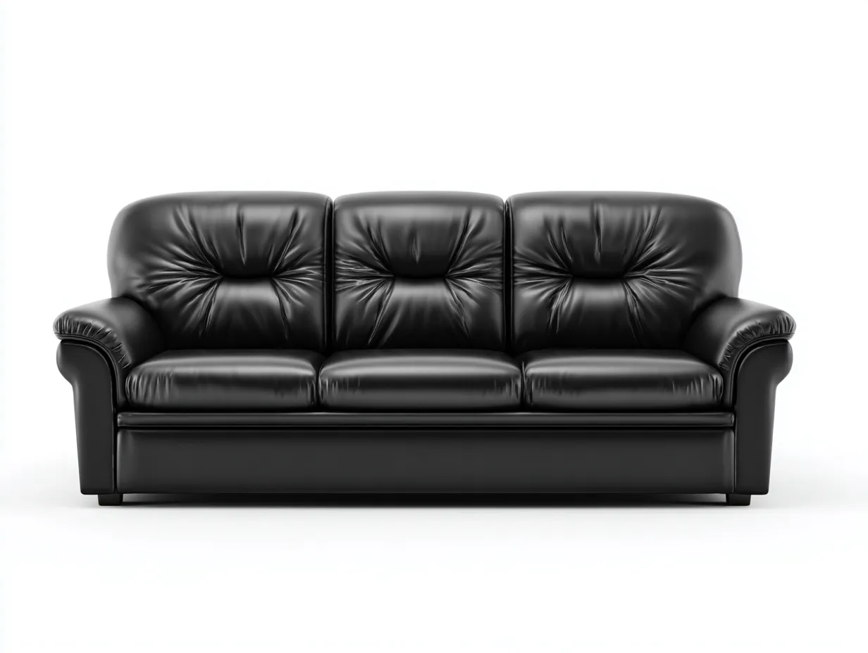 Divano 3 posti 226x97x85 cm Nero Pelle Comfort classico-Craftmylab