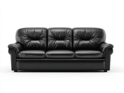 Divano 3 posti 226x97x85 cm Nero Pelle Comfort classico-Craftmylab