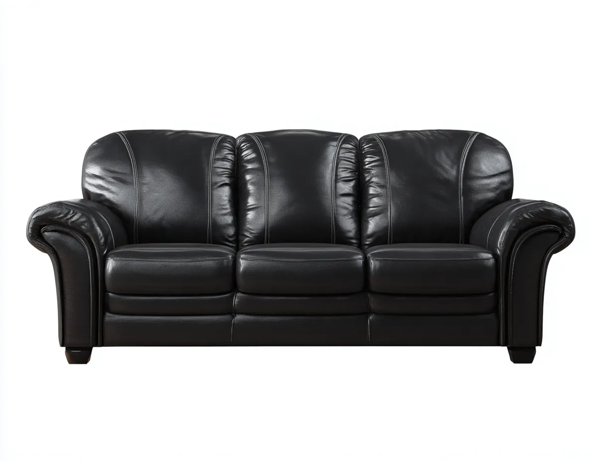 Divano 3 posti 225x96x84 cm Nero Pelle Stile tradizionale-Craftmylab