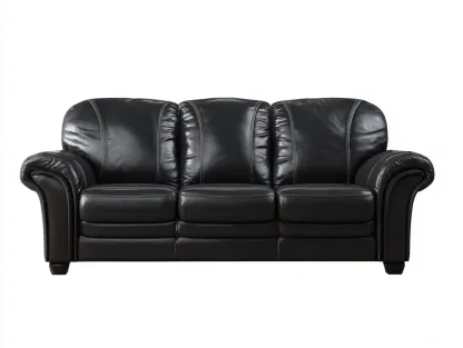 Divano 3 posti 225x96x84 cm Nero Pelle Stile tradizionale-Craftmylab