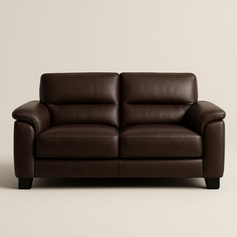 Canapé 2 places en cuir PU marron