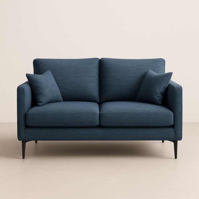 Canapé deux places tissu bleu