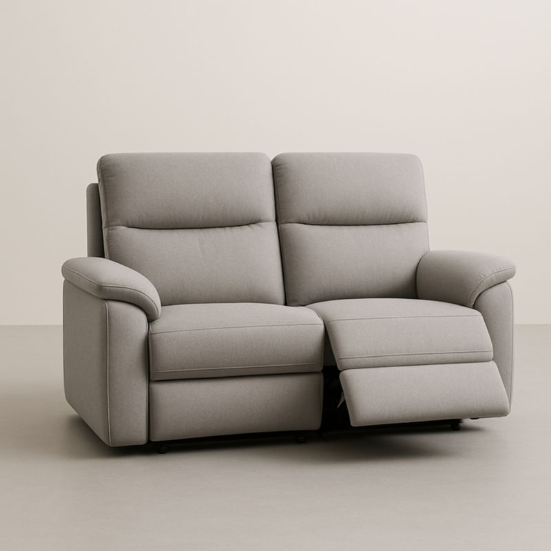 Canapé 2 places inclinable tissu polyester gris