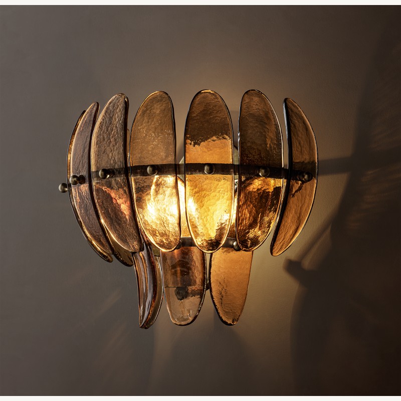 Alieence Smoke Glass Sconce – Bronze