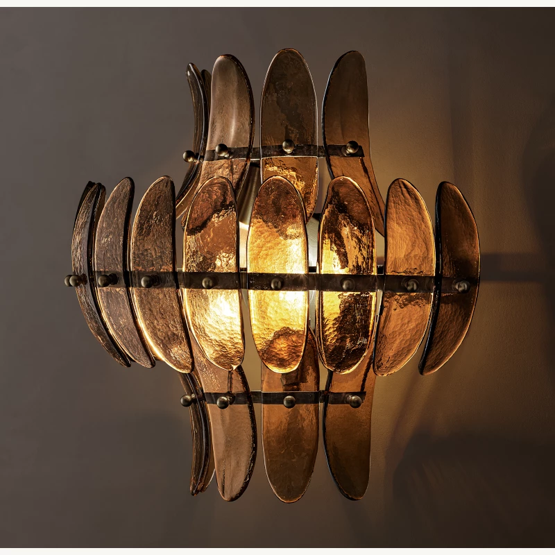 Alieence Smoke Glass Tall Sconce – Bronze