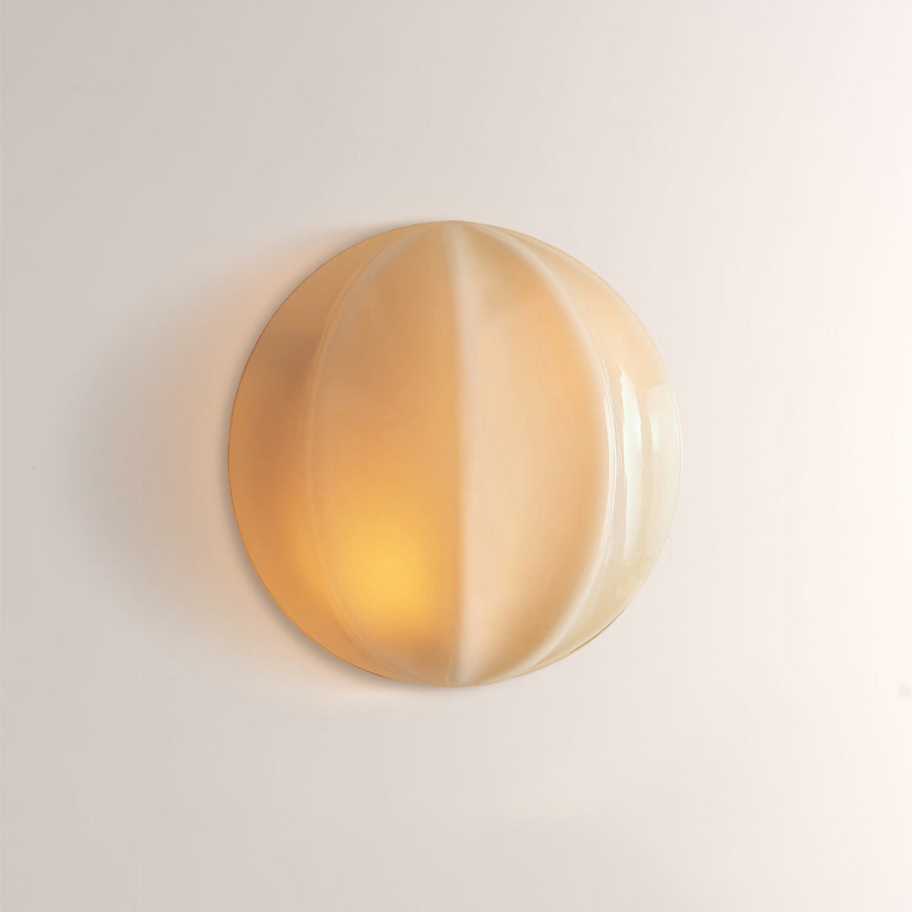 Aveline Clamshell Ribbed Opal Glass Wall Sconce