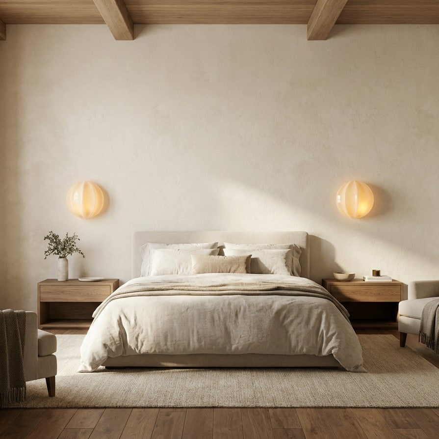 Aveline Clamshell Ribbed Opal Glass Wall Sconce