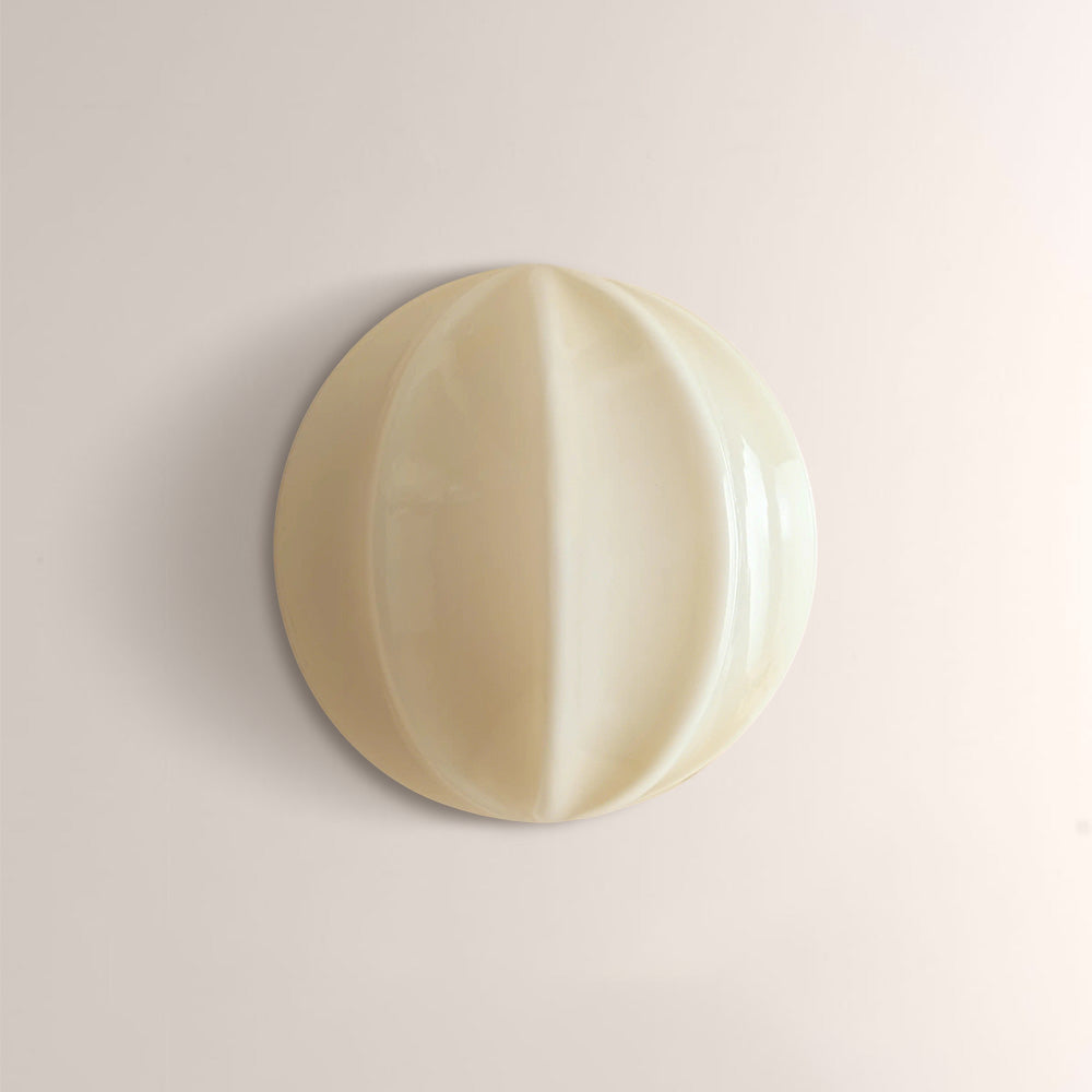 Aveline Clamshell Ribbed Opal Glass Wall Sconce