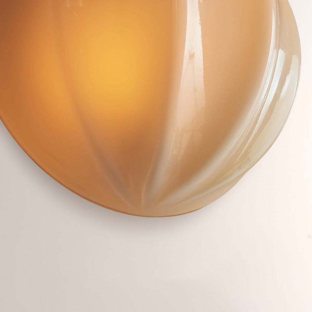 Aveline Clamshell Ribbed Opal Glass Wall Sconce