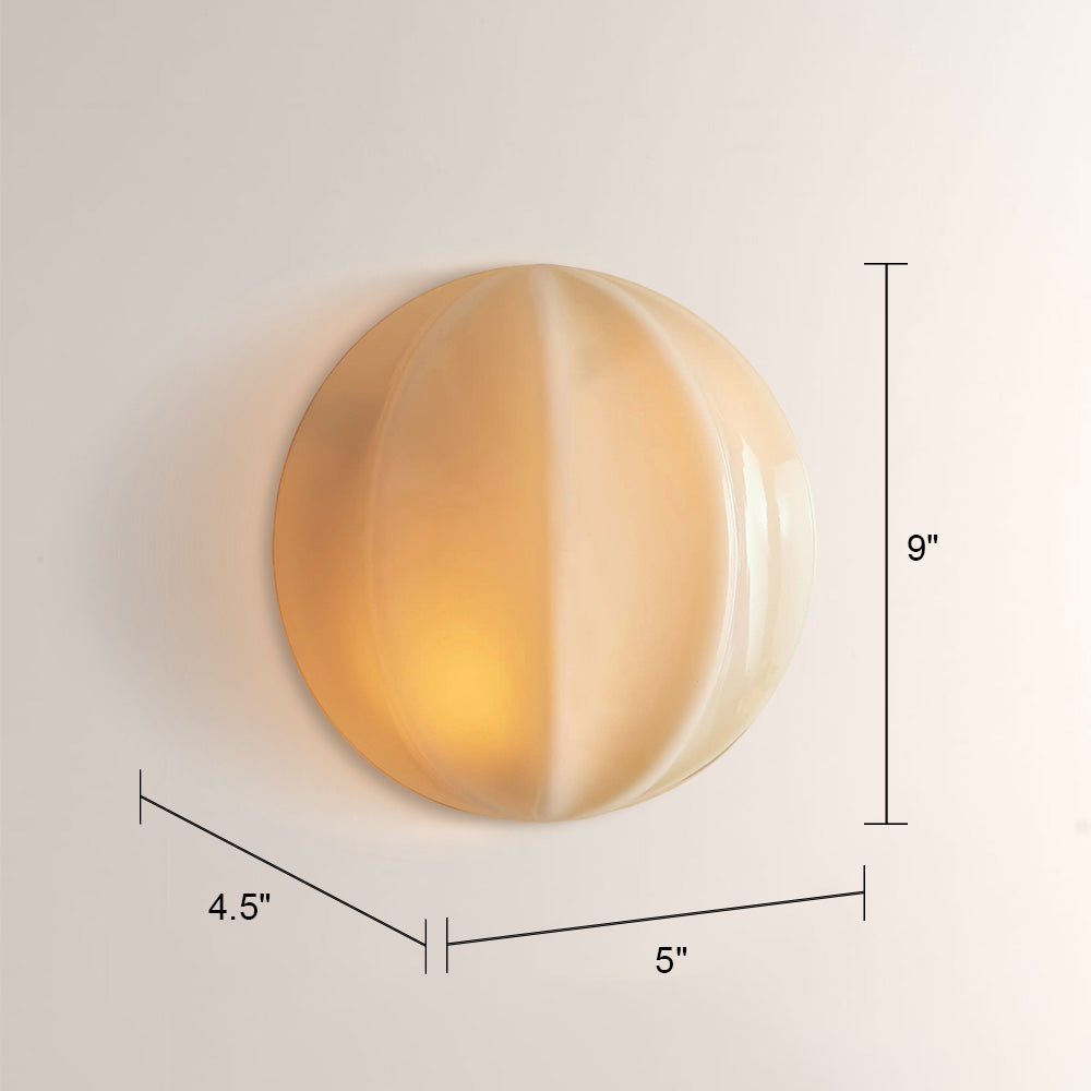 Aveline Clamshell Ribbed Opal Glass Wall Sconce