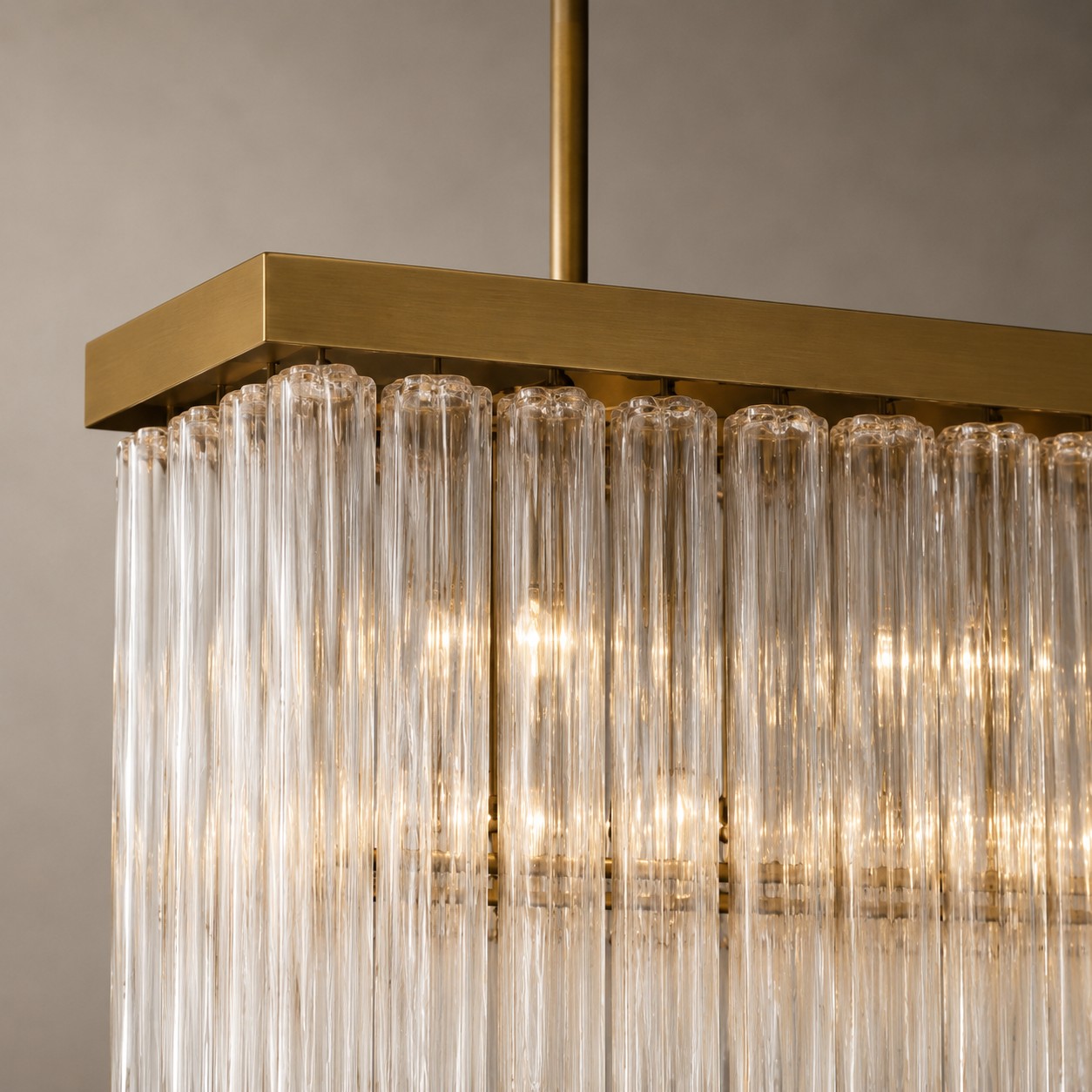 Calion 54-Inch Rectangular Fluted Glass Chandelier