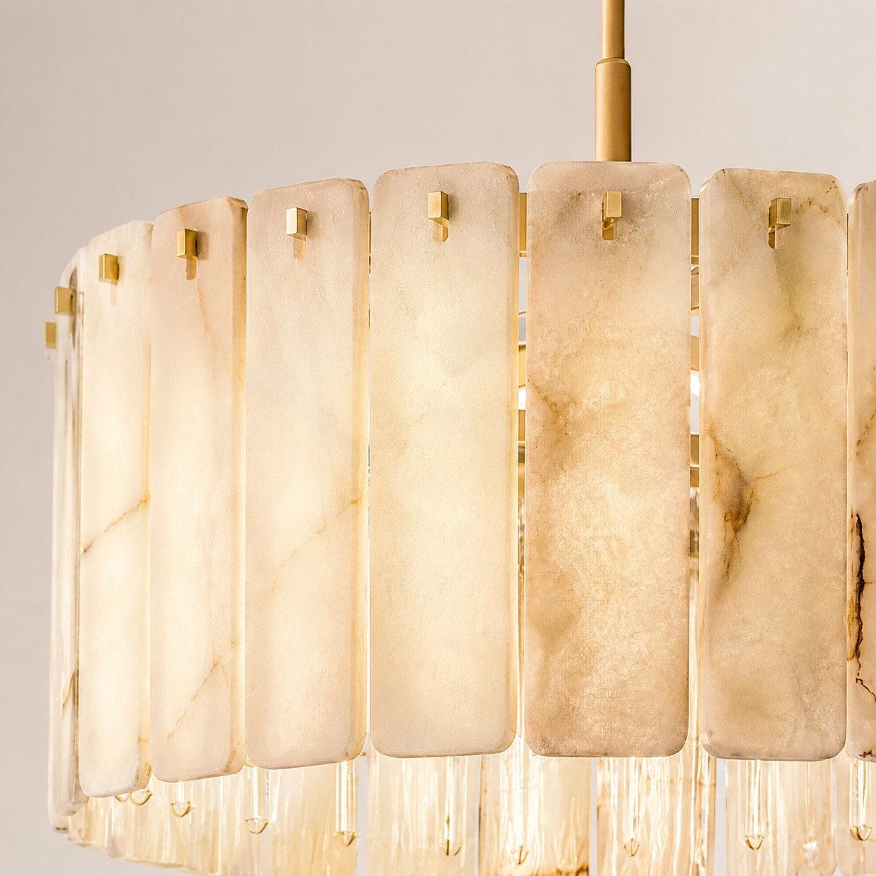 Camelot Alabaster Round Chandelier 36"D