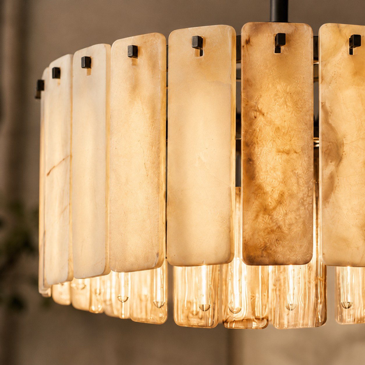 Camelot Alabaster Round Chandelier 36"D