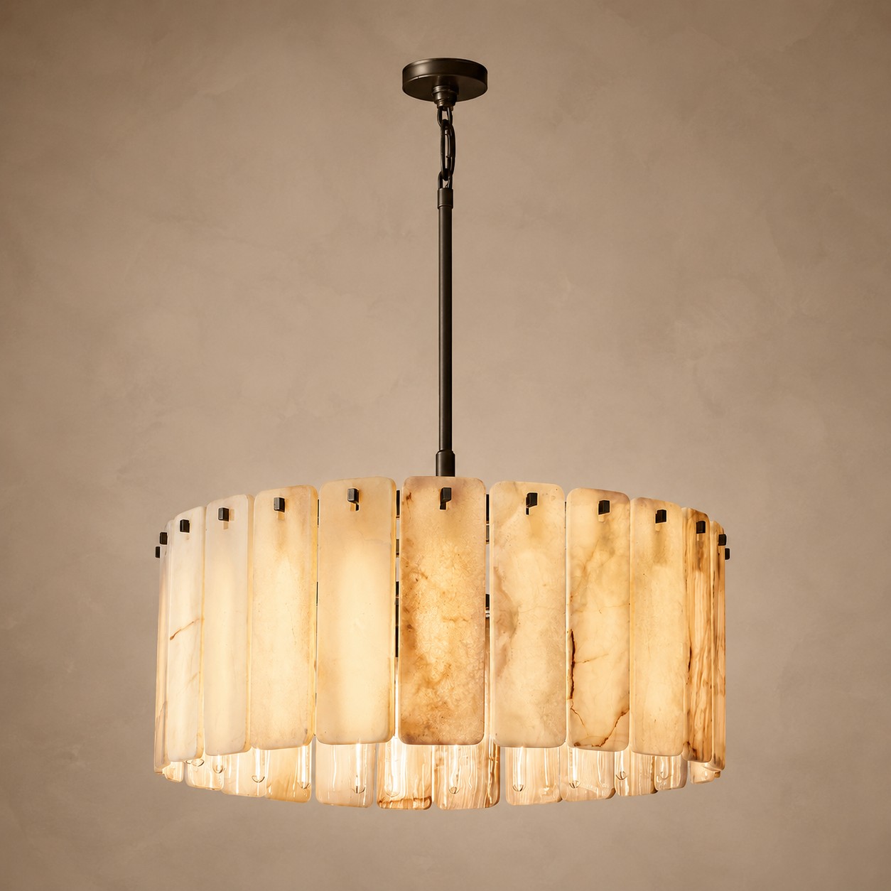 Camelot Alabaster Round Chandelier 36"D