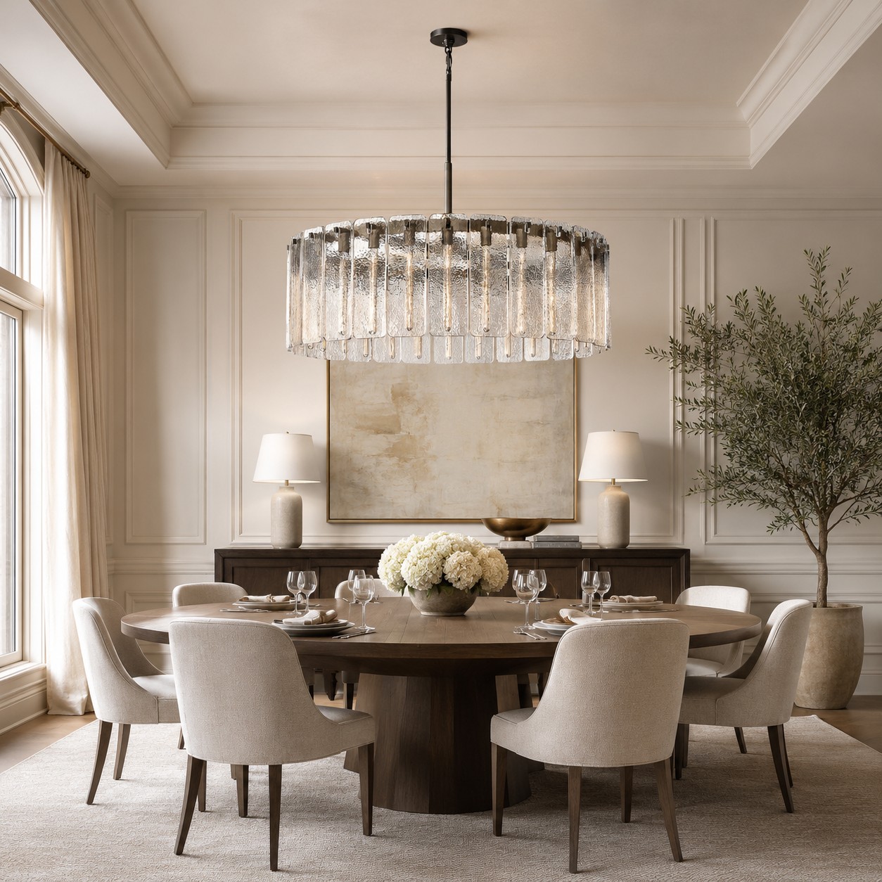 Camelot Glass Round Chandelier 60"D