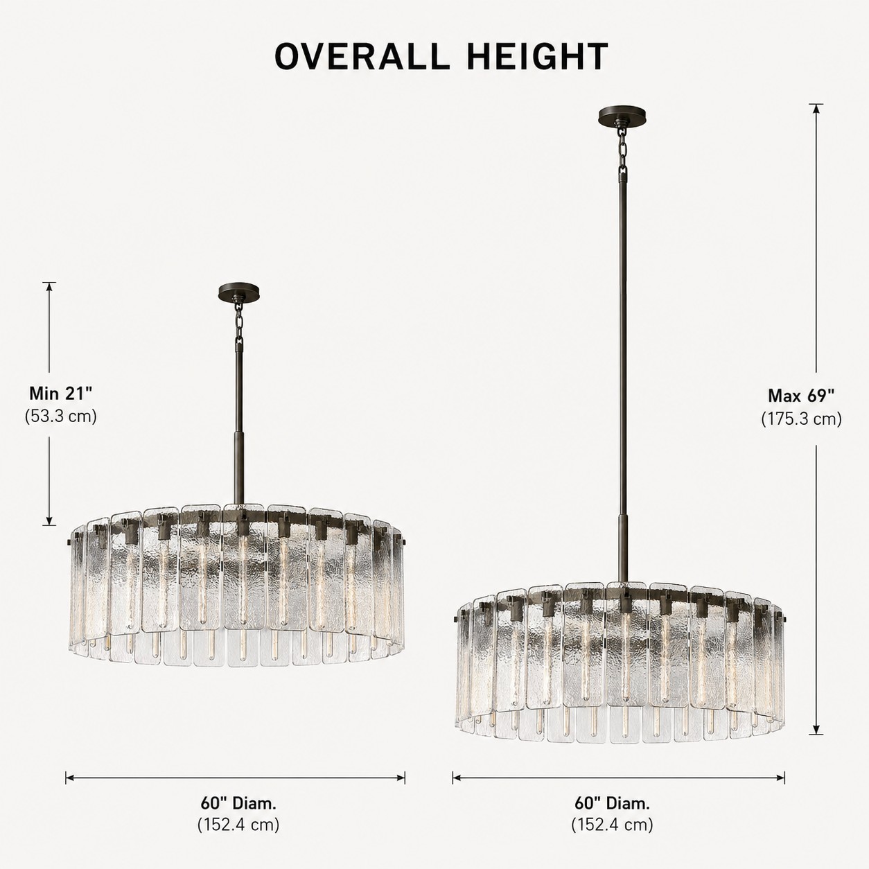Camelot Glass Round Chandelier 60"D
