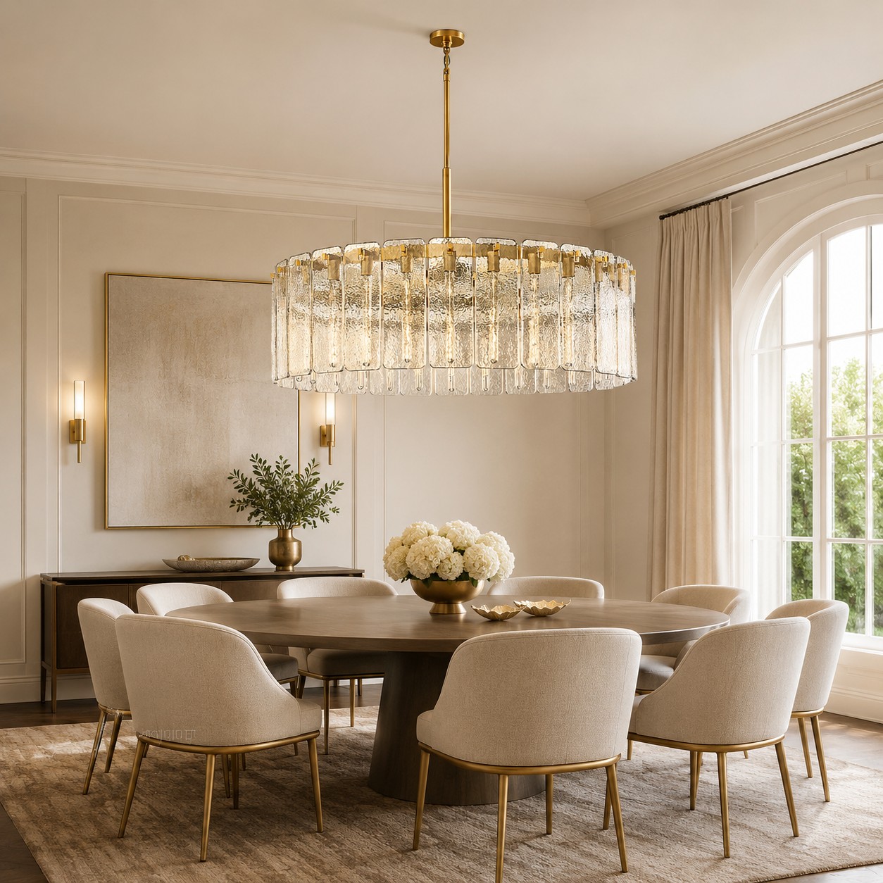 Camelot Glass Round Chandelier 60"D