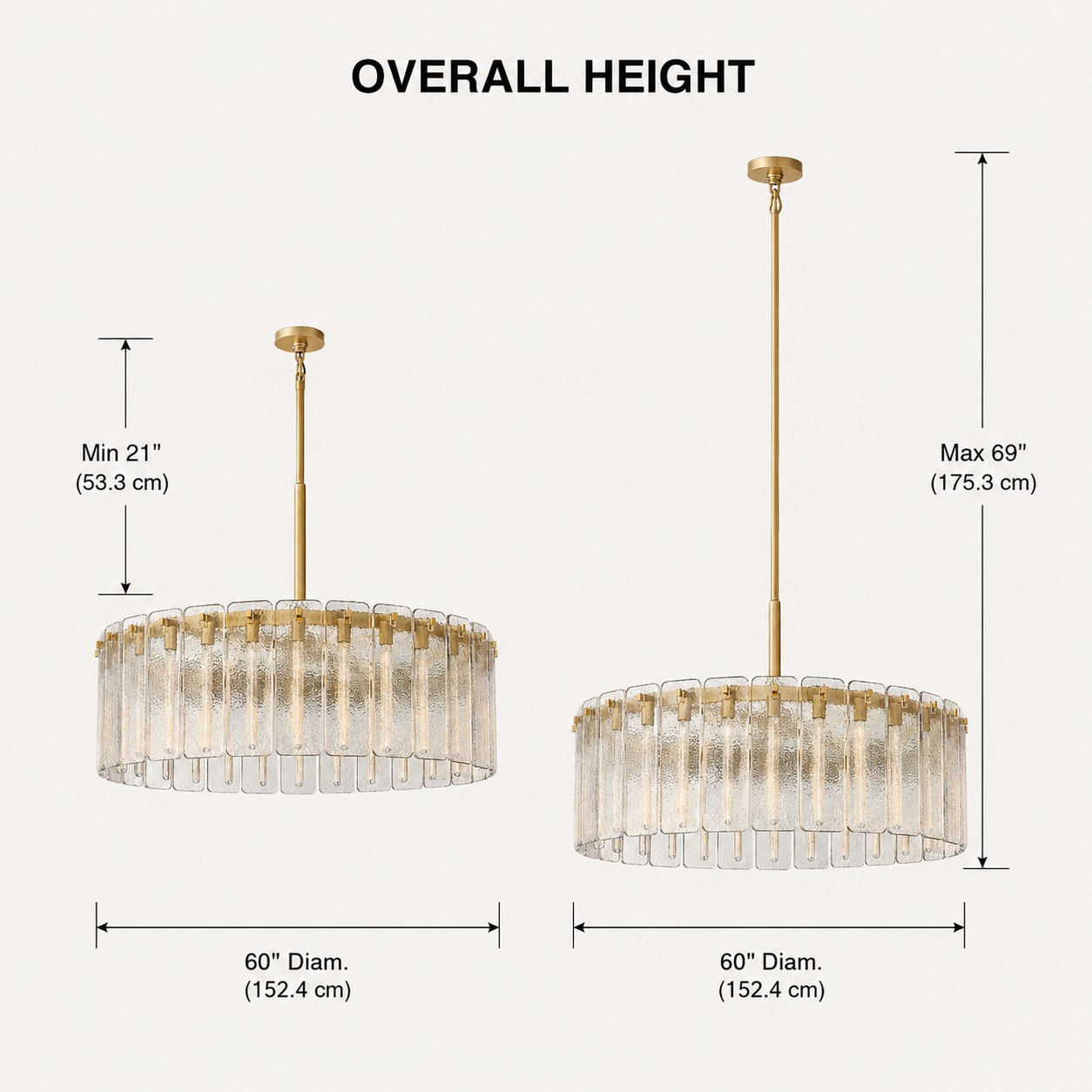 Camelot Glass Round Chandelier 60"D