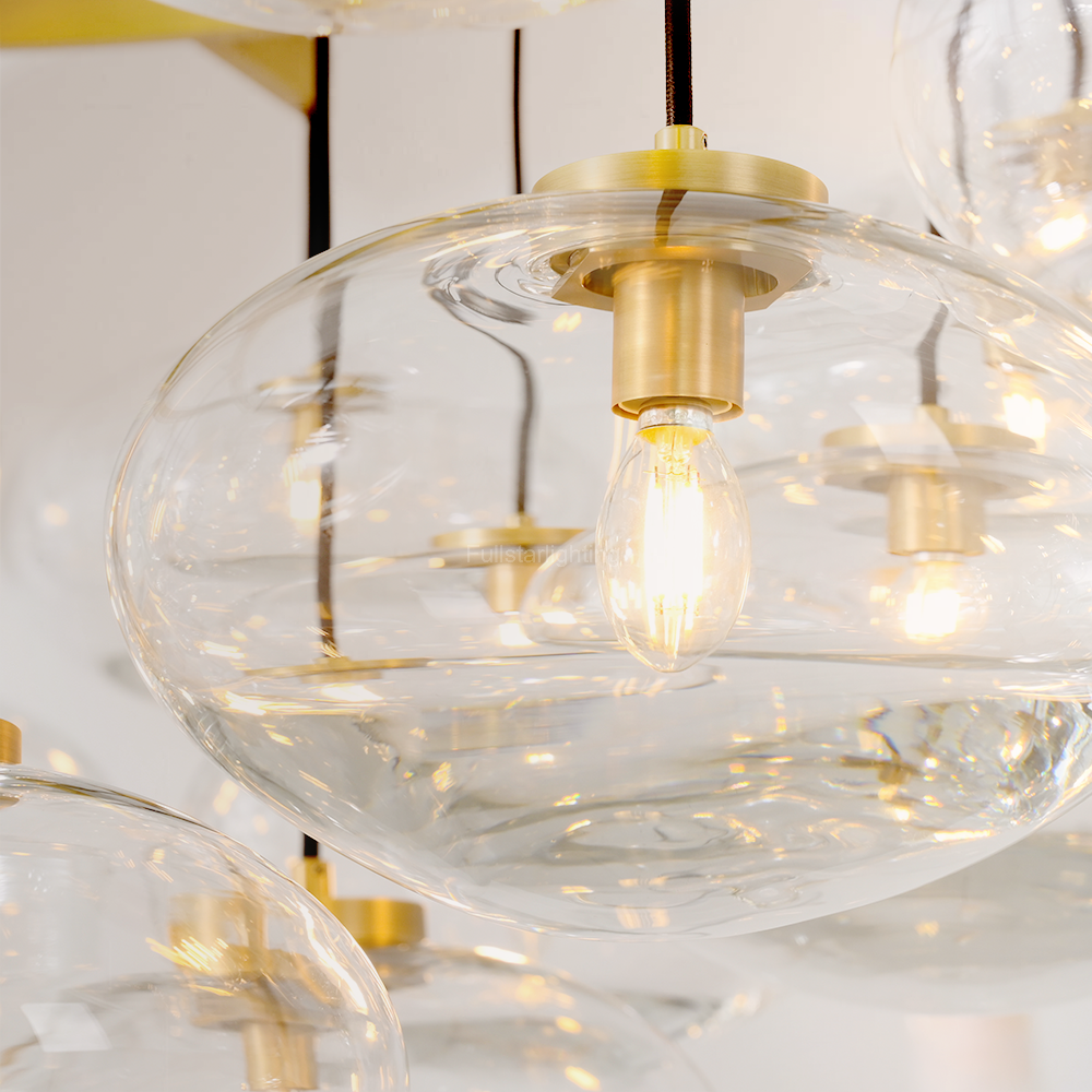 Cabrette Clear Glass Round Chandelier 48"
