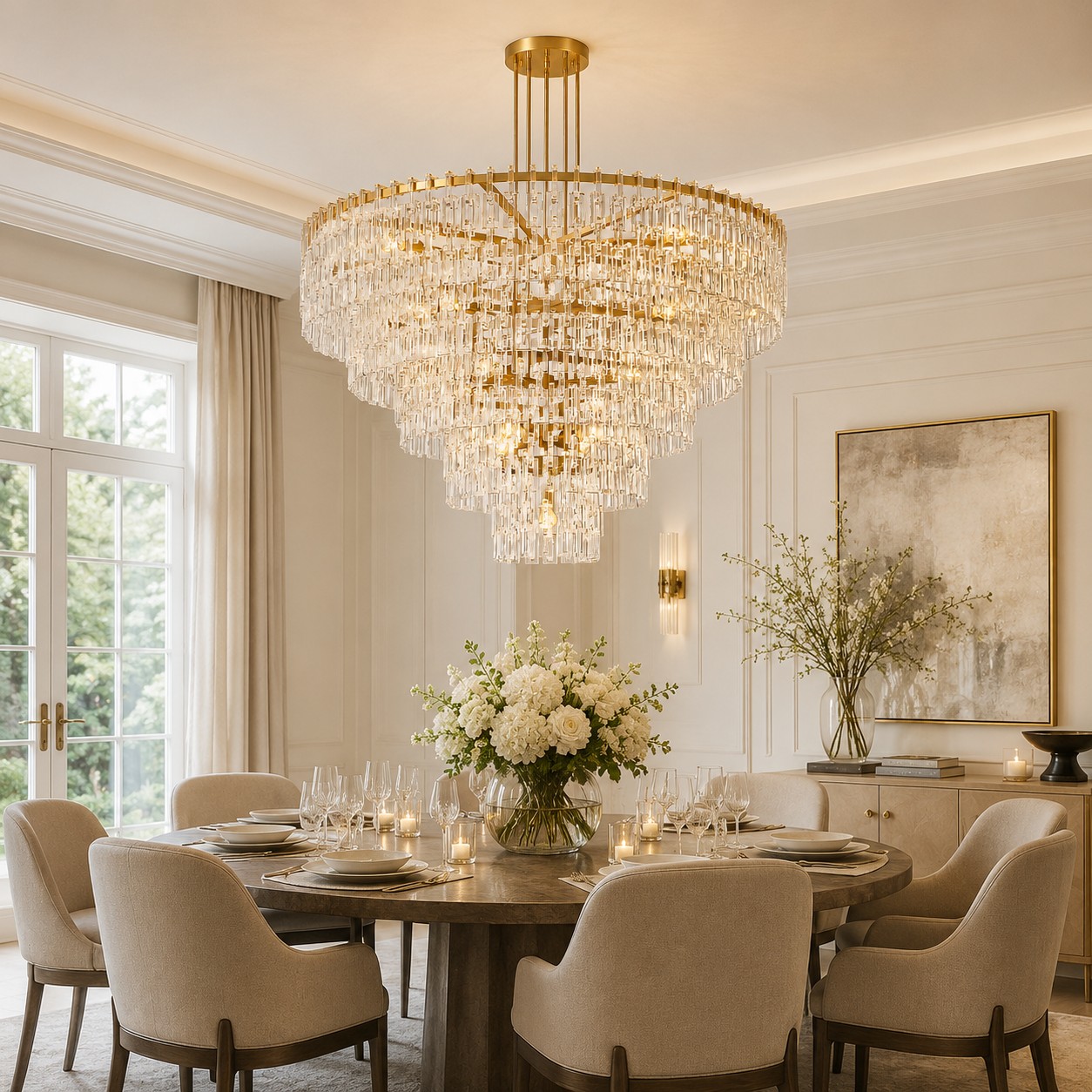 Iralier 5-Tier Round Chandelier 60"