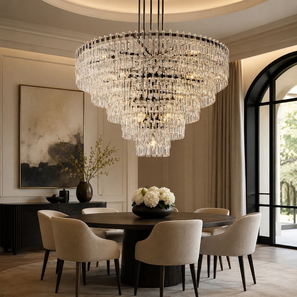 Iralier 5-Tier Round Chandelier 60"