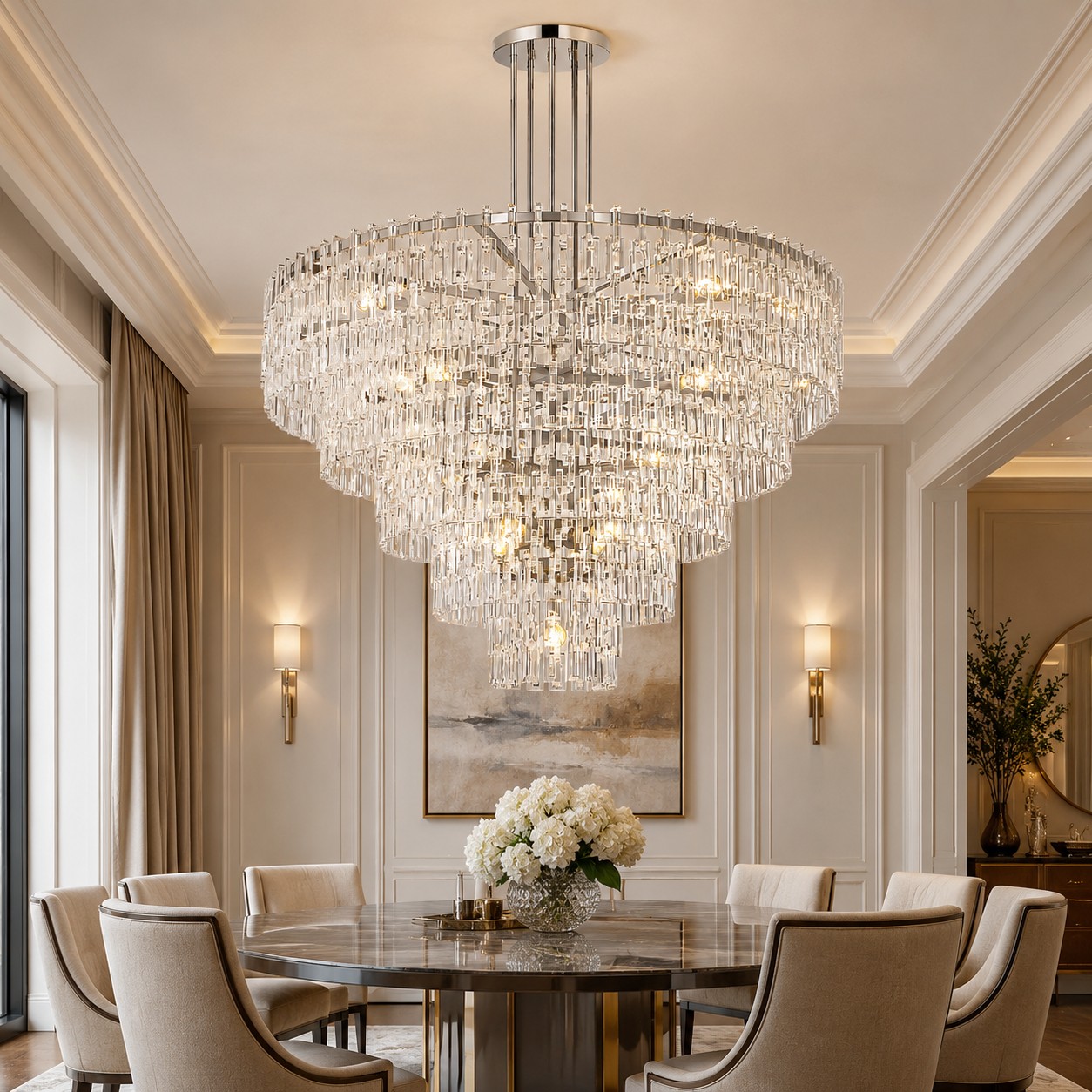 Iralier 5-Tier Round Chandelier 60"