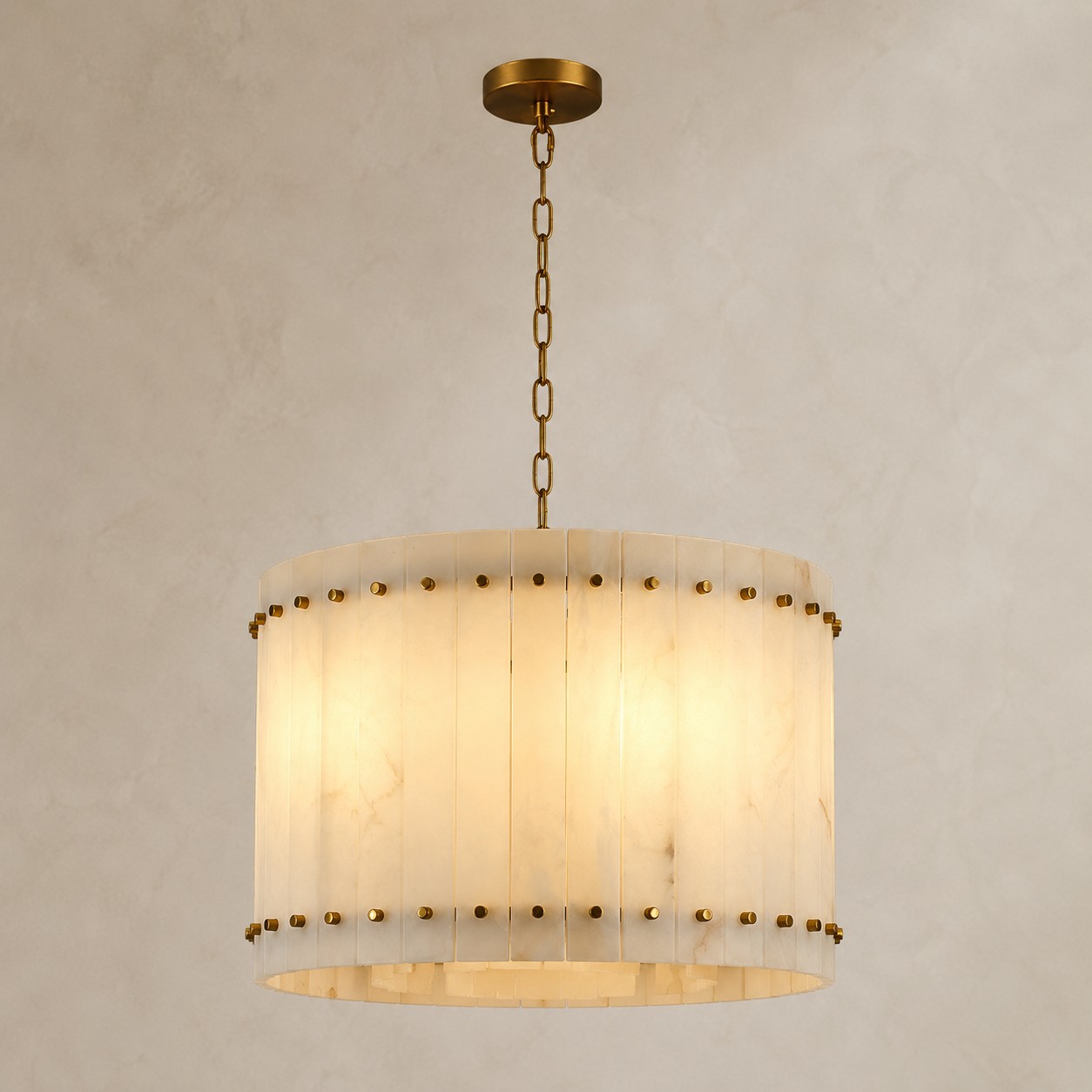 Mara Alabaster Round Chandelier 22"