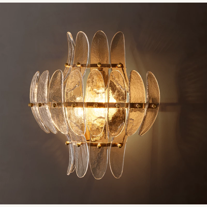 Alieence Clear Glass Tall Sconce – Lacquered Burnished Brass