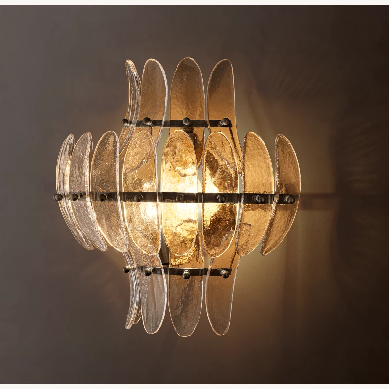 Alieence Clear Glass Tall Sconce – Bronze