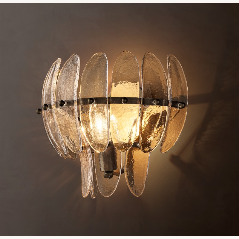 Alieence Clear Glass Sconce – Bronze