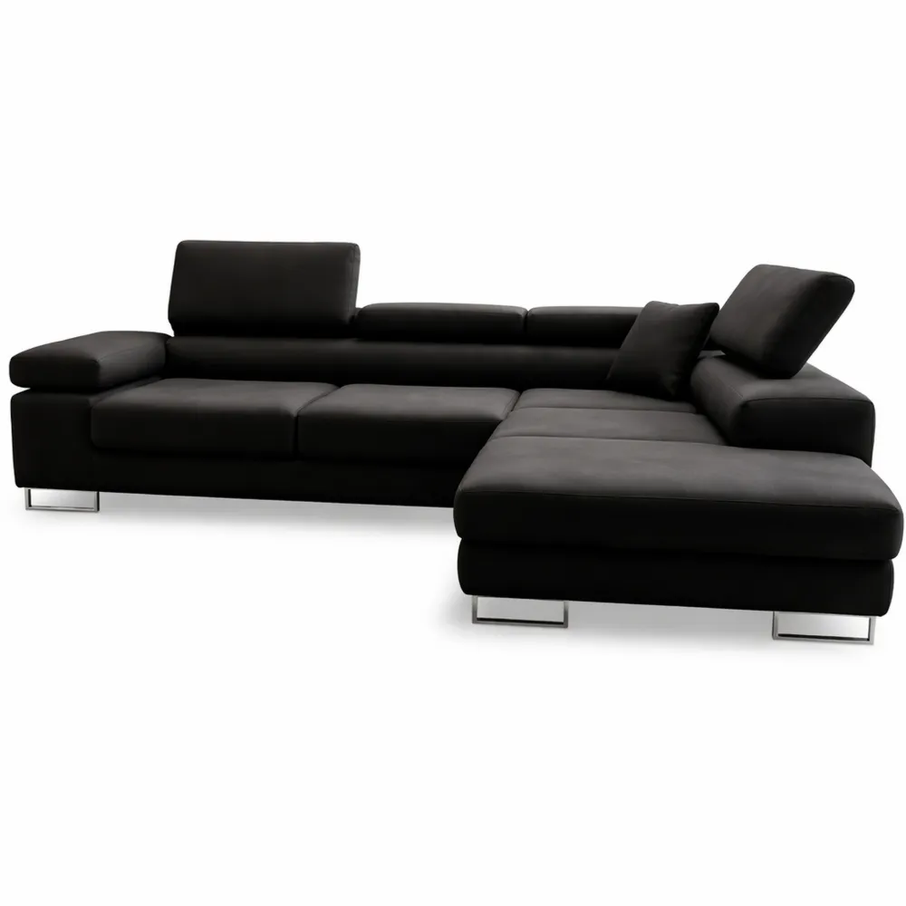 Canapé d'angle convertible en velours noir