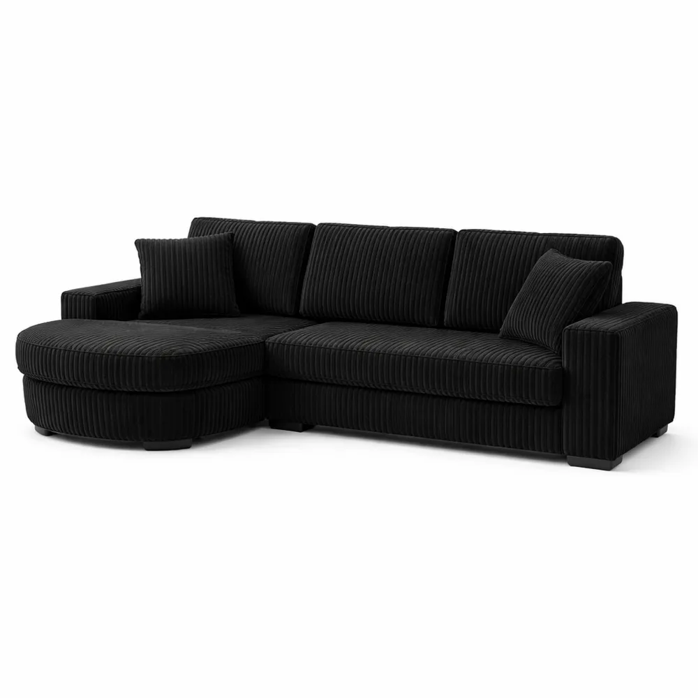 Canapé d'angle modulable en velours côtelé pour salon