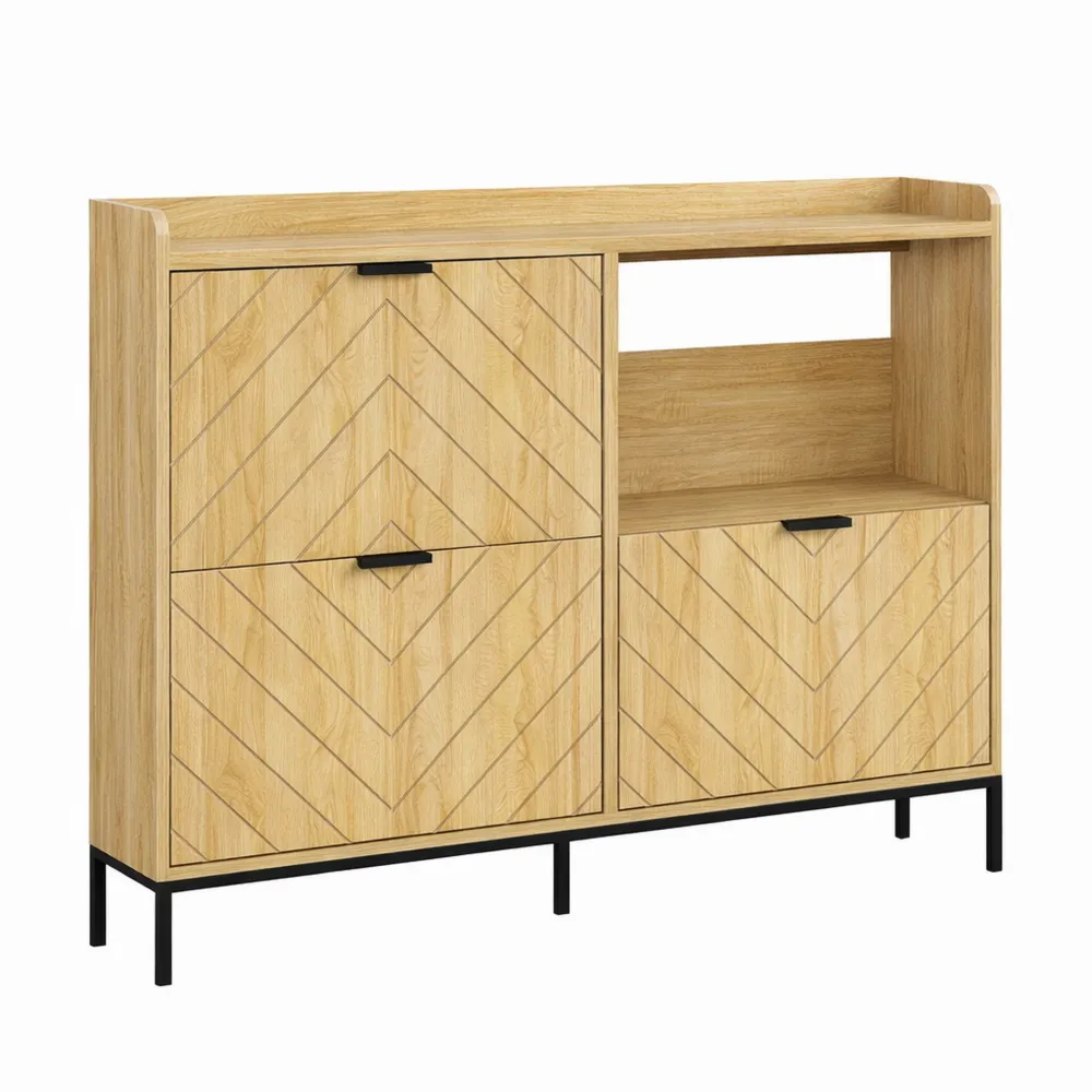 Armoire à Chaussures avec Tiroirs et Étagères Réglables pour Entrée