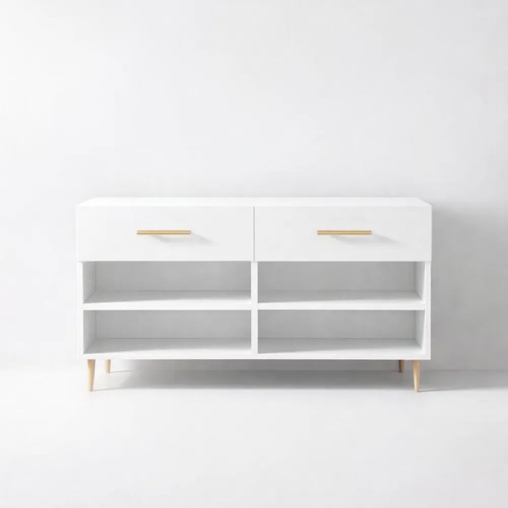 Meuble de rangement chaussures en bois blanc 7 étagères