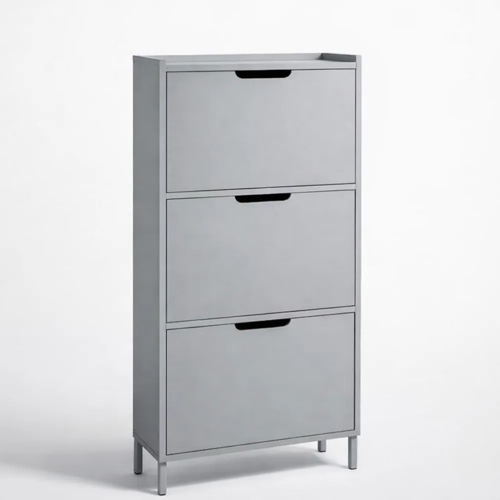Armoire à Chaussures Moderne avec 3 Abattants pour Entrée Étroit