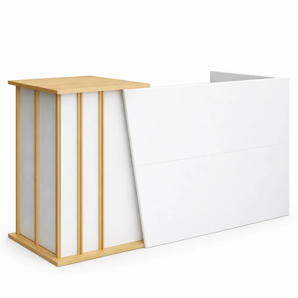 Comptoir d'accueil moderne avec tiroir verrouillable pour salon de beauté