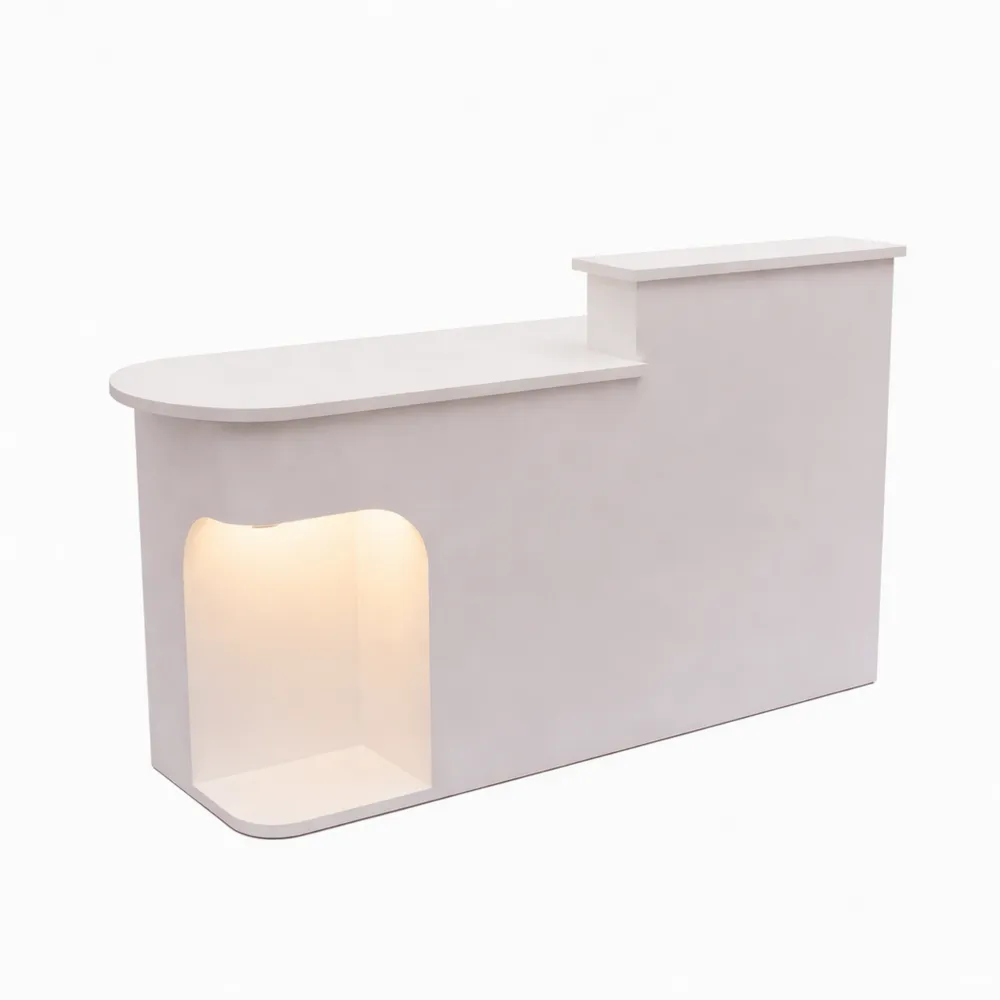 Comptoir de réception en bois avec tiroirs verrouillables pour magasin