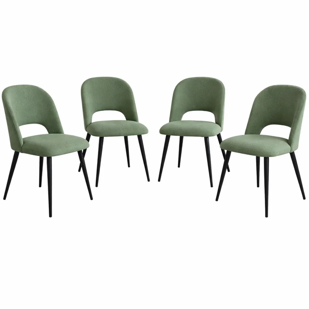 Lot de 4 chaises rayées confortables pour salle à manger et salon