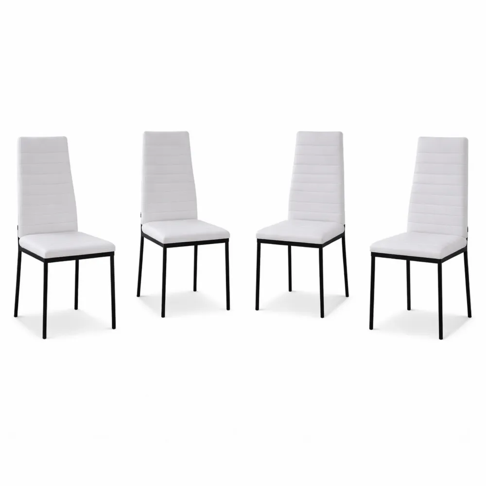 Ensemble de 4 chaises rembourrées avec dossier haut pour intérieur moderne