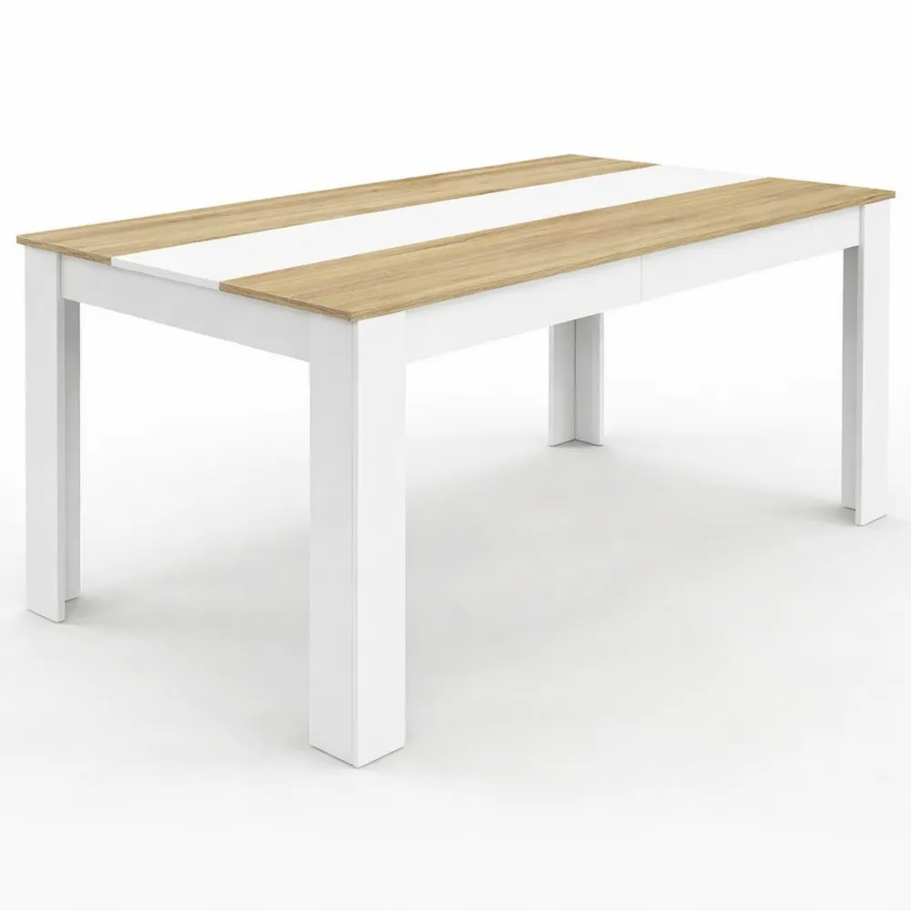 Grande table à manger rectangulaire 8 personnes blanche